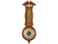 LivingStyles Cobb & Co. Roof Style Barometer & Thermometer, Gloss Oak offer