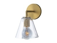 LivingStyles Kepler Metal Wall Light, with Glass Shade offer