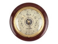 LivingStyles Cobb & Co. Round Barometer, 28cm, Gloss Walnut offer
