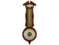 LivingStyles Cobb & Co. Roof Style Barometer & Thermometer, Gloss Walnut offer