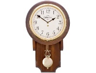 LivingStyles Cobb & Co. Pendulum Chime Wall Clock, Arabic Numerals, Medium, Satin Walnut / Brass offer