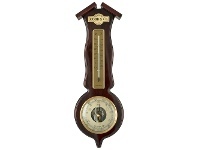 LivingStyles Cobb & Co. Roof Style Barometer & Thermometer, Gloss Mahogany offer