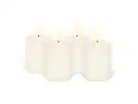 LivingStyles Uyuni Remote Enabled LED Wax Flameless Pillar Candle, Set of 4, Small, Classic Ivory offer