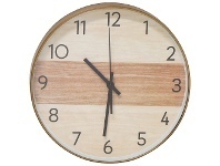LivingStyles Toddi Wood Look Round Wall Clock, 31cm offer