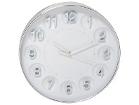 LivingStyles Kate Round Wall Clock, 31cm, Silver offer