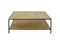 LivingStyles Shreding Parquet Mango Wood & Iron Coffee Table, 100cm offer