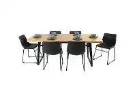 LivingStyles Carina 7 Piece Wooden Dining Table Set, 200cm, with Perry Dining Chair offer