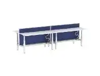Officeworks Stilford S2 4 Person Sit Stand Desk 1800mm White/White/Blue offer
