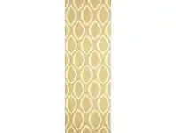 LivingStyles Nomad Hand Knotted Weave Oval Print Woolen Rug Runner in Yellow - 300x80cm offer