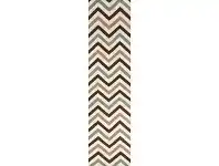 LivingStyles Nomad Chevron Flat Woven Wool Runner Rug, 300x80cm, Blue / Brown offer