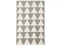 Nomad Pyramid Flat Woven Wool Rug, 320x230cm, Grey
