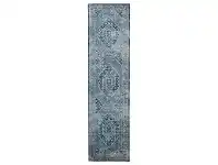 LivingStyles Eternal Whisper Vision Turkish Made Oriental Runner Rug, 80x400cm, Blue offer