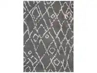 LivingStyles Moroccan Fes Super Soft Shaggy Rug, 200x290cm, Grey/Silver offer