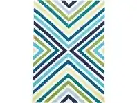 LivingStyles Narris Cross Roads Hand Tufted Rug in Blue and Green - 280x190cm offer