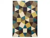LivingStyles City Geometry Modern Rug, 160x110cm, Brown / Blue offer