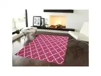LivingStyles Trendy Woollen Durries in Rani Pink - 160x230cm offer
