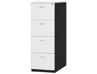 LivingStyles Logan 4 Drawer File Cabinet, White / Black offer