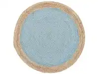 Atrium Polo Round Jute Rug, 120cm, Blue