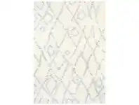 LivingStyles Moroccan Fes Super Soft Shaggy Rug, 160x230cm, Cream/Silver offer