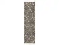 LivingStyles Saffron Kenza Fringed Shag Runner Rug, 80x400cm, Grey offer