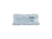 LivingStyles Amersham Tibetan Lambswool Lumbar Cushion, Grey Blue offer
