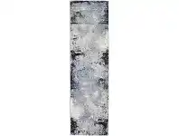 LivingStyles Vision Raw Modern Runner Rug, 300x80cm, Grey / Blue offer