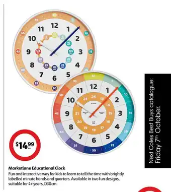 Coles Marketlane educational clock offer