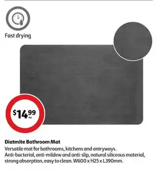 Coles Diatmite bathroom mat offer