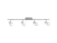 LivingStyles Alecia Metal LED Spotlight, Bar, 4 Light, White offer