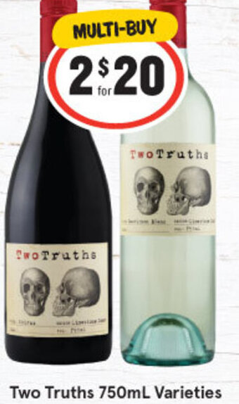 IGA Liquor Two Truths 750ml Varieties offer