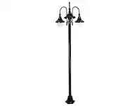 LivingStyles Italian Made Monaco 240cm Aluminium IP43 Exterior Triple Heads Fancy Post Light - Black offer