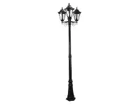 LivingStyles Italian Made Tur- 247cm Aluminium IP43 Exterior Triple Head Fancy Post Light - Black offer