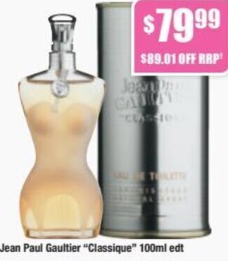 Chemist Warehouse Jean Paul Gaultier "Classique" 100ml Edt offer