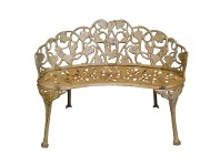 LivingStyles Duchess Cast Iron Garden Bench, Antique White offer