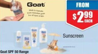 Chemist Warehouse Goat SPF 50 Range offer