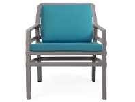 LivingStyles Aria Italian Made Commercial Grade Outdoor Armchair, Taupe / Teal offer