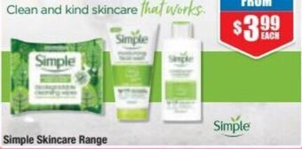 Chemist Warehouse Simple Skincare Range offer