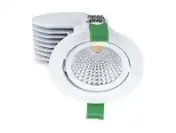 LivingStyles Scoop Adjustable LED Downlight, 13W, 3000K, White (20570) offer