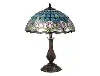 LivingStyles Mauve Tulip Tiffany Style Stained Glass Table Lamp, Large offer