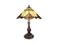 LivingStyles Benita Tiffany Style Stained Glass Table Lamp, Large, Beige offer