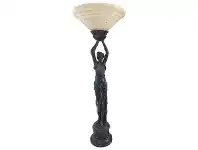 LivingStyles Greek Lady Figurine Decor Lamp, Black offer