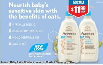 Chemist Warehouse Aveeno Baby Daily Moisture Lotion Or Wash & Shampoo 532ml offer