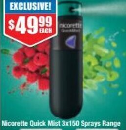 Chemist Warehouse Nicorette Quick Mist 3x150 Sprays Range offer