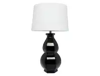 LivingStyles Erica Ceramic Base Table Lamp, Black-I offer