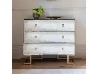 LivingStyles Audry Antique Mirrored 3 Drawer Accent Chest offer