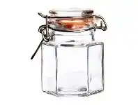 LivingStyles Kilner Clip Top Hex Glass Jar, 90ml, Set of 12 offer
