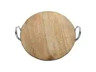 LivingStyles Ecology Arcadian Mango Wood Round Serving Board with Handles offer