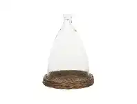 LivingStyles Figi Glass Cloche with Rattan Base, Small offer