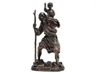 LivingStyles Veronese Cold Cast Bronze Coated Figurine, St. Christopher offer