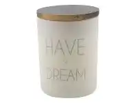 LivingStyles Have A Dream Frosted Glass Candle Holder with Linen Scent Wax offer